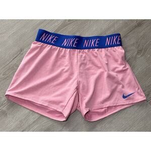 Nike Girls DriFit Trophy Running Shorts 910252-693 Blue Pink Youth Size L